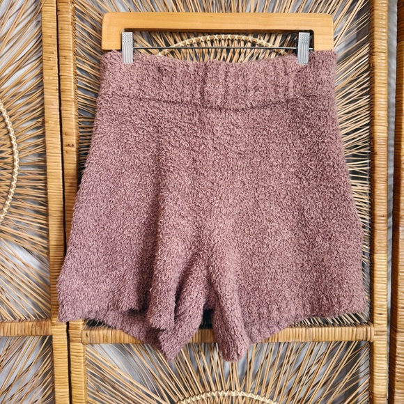 Skims Cozy Mauve Brown Women's Fuzzy Shorts SZ S/M - Picture 1 of 5